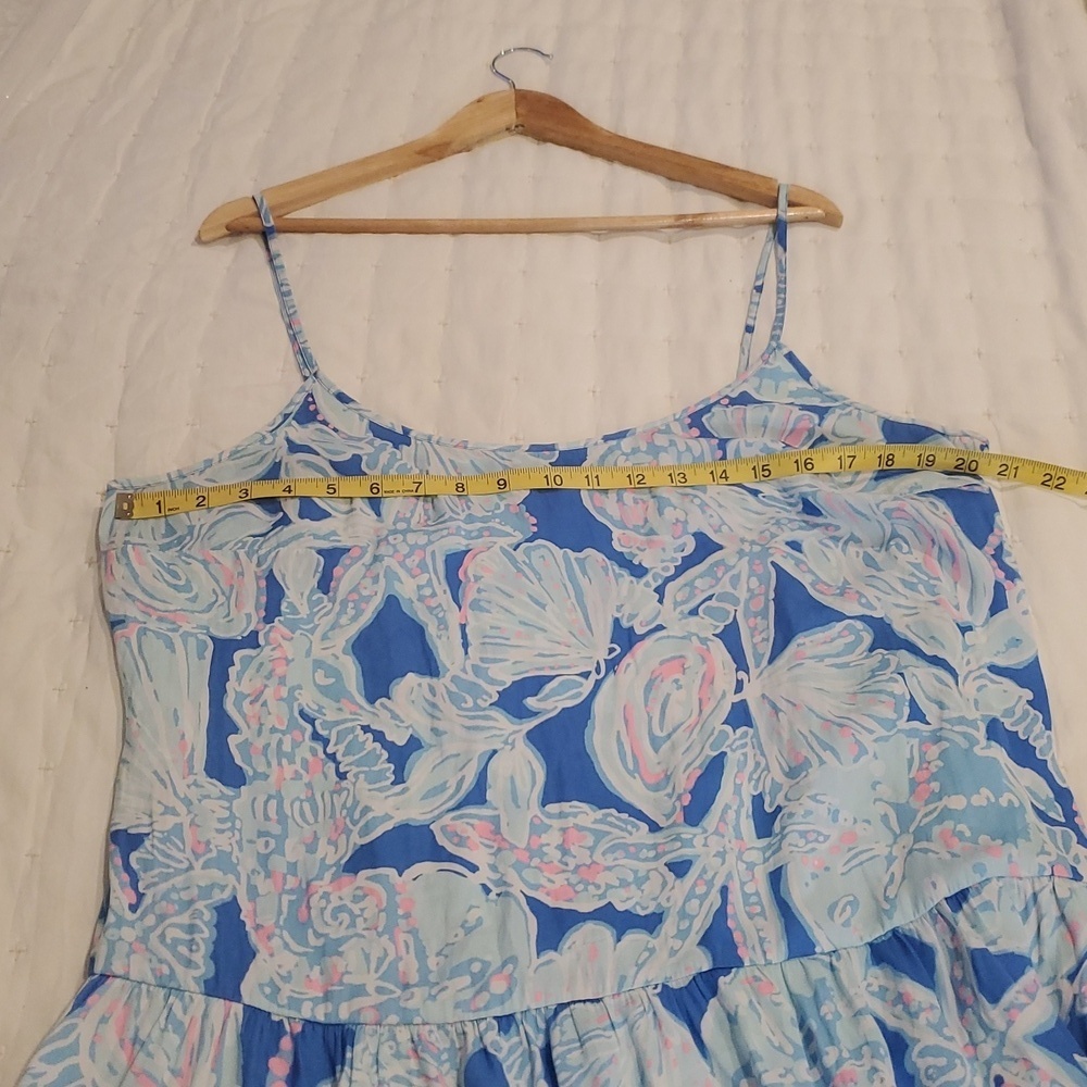 Lilly Pulitzer Into the Deep Bay Blue Peplum Tank (34) - Picture 5 of 8